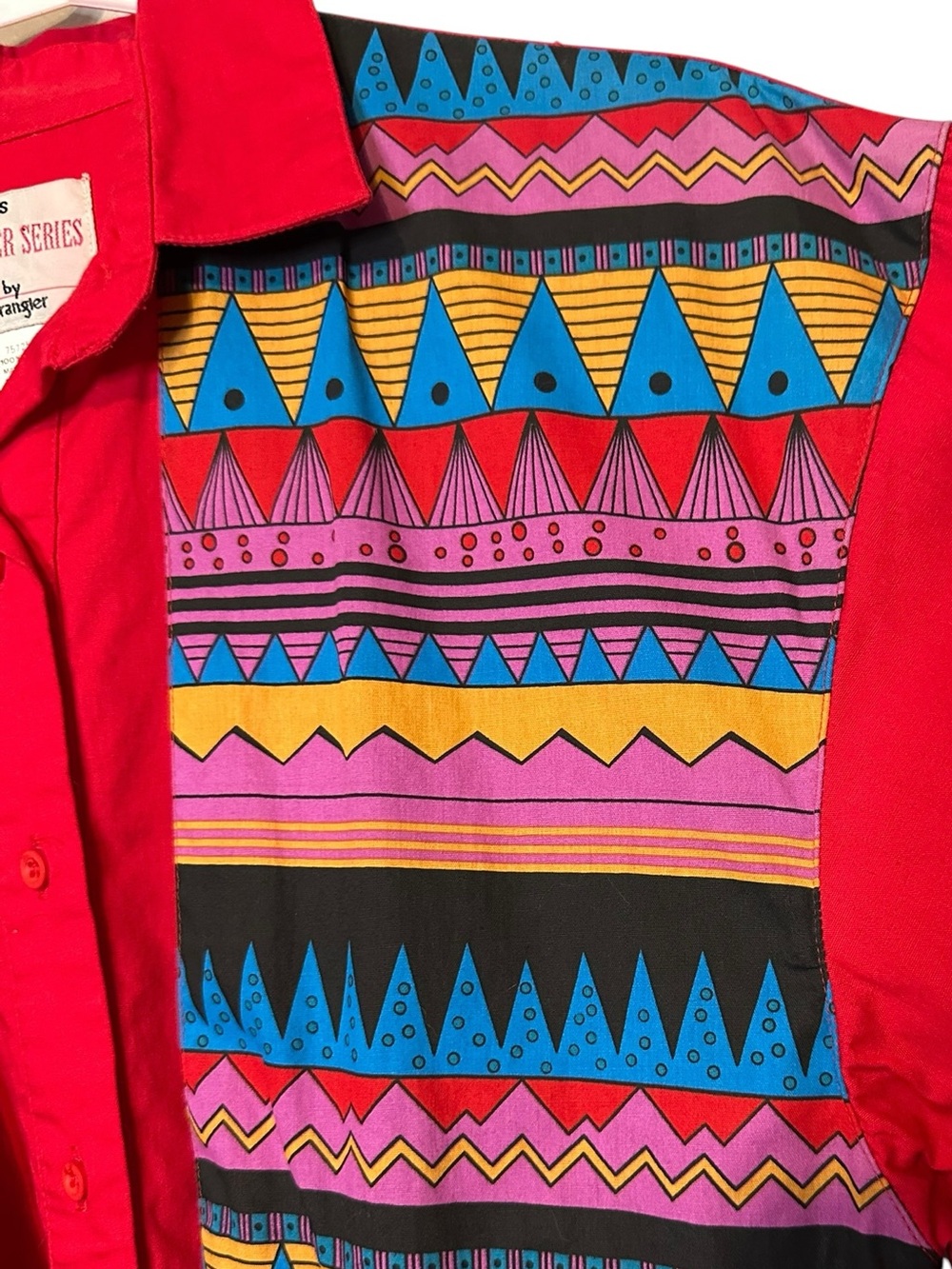 Vintage Wrangler Frontier Series Aztec Western Buttondown Shirt XS Rodeo Cowgirl - Picture 6 of 11
